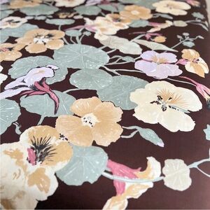 Marimekko Crate & Barrel KRASSI FULLQUEEN Duvet Cover Floral Sateen Cotton Brown